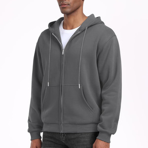 Sudaderas con capucha en blanco personalizadas Impresión de logotipo personalizado Sudaderas lisas de alta calidad 1 Básico Algodón mezclado Fleece Zip up Hombres Sudaderas con capucha - Product Image 4