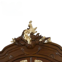 Armoire moderne en teck massif, fabriquée à la main, avec miroir et portes sculptées, pour appartement, hôtel, maison.