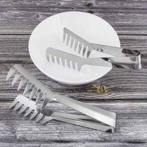 Premium Quality Stainless Steel Multipurpose Food Noodle Pasta Clips Kitchen Serving <b>Tongs</b> Metal Material - Product Image 1