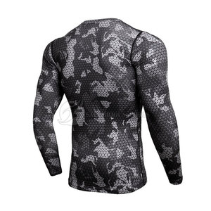 Chemise de compression décontractée respirante de haute qualité pour hommes, avec logo personnalisé, couleur unie, manches longues, nouvelle technique d'impression unie, grandes tailles - Product Image 2