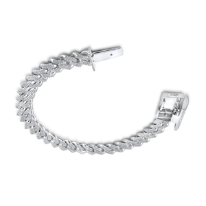 925 <b>Silver</b> <b>Cuban</b> <b>Link</b> Bracelet with Moissanite Diamond Bracelet 8mm Thin Two-Row Iced Out Hip Hop Style for Weddings and Gifts - Product Image 3