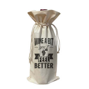 Winery Tote Bags with 'Wine a Bit You'll Feel Better' Design Washable PP and PVC <b>Material</b> Gift Bag - Product Image 4