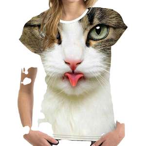 Camiseta de Mujer para Sublimación, 100% Poliéster, Ajustada, Estampada, Informal de Verano, Servicio OEM, Impresión Digital, Manga Corta - Product Image 2