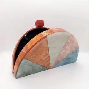 Hand Made Fashion Design Multi <b>Colour</b> Resin Shoulder Clutch Hand Bag for Wedding Parties Anniversary High Profile Evening Clutch - Product Image 4