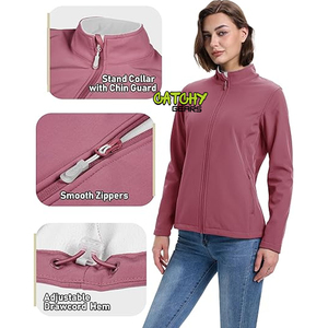 Chaqueta polar Softshell impermeable a prueba de viento para mujer de gran oferta para actividades al aire libre de invierno como pesca y senderismo - Product Image 6