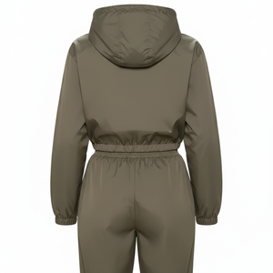 Chándal de mujer con logotipo personalizado, conjuntos de 2 piezas, cortavientos, ligero, con cremallera completa, conjunto de Jogger con capucha y servicio OEM, nuevo diseño - Product Image 2