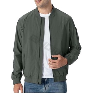 Chaqueta de golf ligera con cremallera completa para hombre, cortavientos Softshell con cuello levantado y forro polar, abrigo Softshell acogedor - Product Image 1