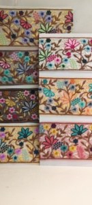 Tissu de dentelle brodée florale colorée pour vêtements de mariage haut de gamme robe élégante jupe chaussures conception motif complexe Tulle - Product Image 5