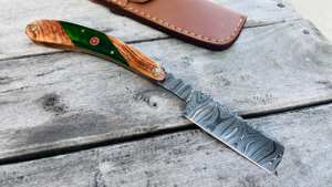 Edge Master Manufacture EM-1200 Handmade Damascus Steel Blade Multi-Knife <b>Set</b> Customizable <b>Razor</b> Shaving OEM Wood Handle Barbers - Product Image 2