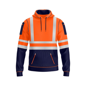 Sweat-shirts à capuche de travail haute visibilité personnalisés de qualité supérieure pour hommes, avec fermeture éclair, respirants, durables, en polyester, grandes tailles - Product Image 5