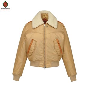 Chaqueta Bomber Casual de Invierno de Cuero Sintético Hecha a Mano con Cierre de Cremallera, Diseño Sólido, Cuello Mao, Estilo Aviador - Product Image 5