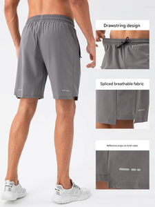 Short de basket-ball à séchage rapide pour homme Short de fitness respirant avec poches zippées pour les activités de fitness en plein air - Product Image 2