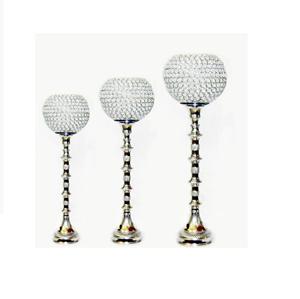 High Quality Set of 3 Crystal Candle Holders Handmade <b>Christmas</b> Wedding <b>Table</b> <b>Decoration</b> Hot Selling - Product Image 2