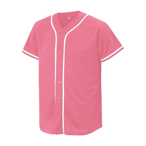 Camiseta de béisbol estampada sólida clásica personalizable con cuello en V manga corta hombres mujeres-Ropa deportiva transpirable de secado rápido - Product Image 3