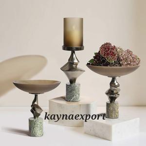 Bol décoratif de table pour fruits, écologique, jetable, créatif, moderne, pour chocolat et fruits secs, finition marron, support en métal - Product Image 2