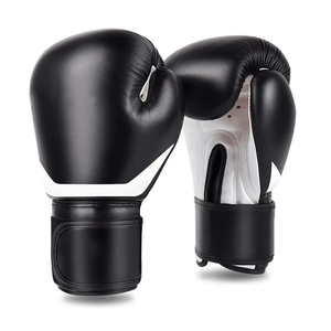 Guantes de Boxeo Profesionales de Alta Calidad, de Cuero Vacuno Genuino Negro, con Cordones, para Entrenamiento de Kickboxing y Sparring - Product Image 6