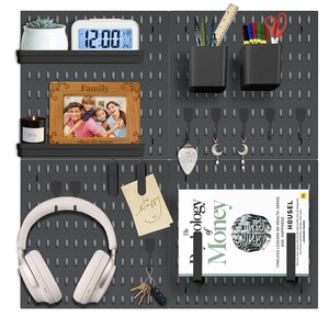 Système de panneaux perforés écologiques sans perçage Panneaux ABS renforcés Organisateur mural à lattes <span class=keywords><strong>pour</strong></span> le <span class=keywords><strong>rangement</strong></span> des <span class=keywords><strong>ustensiles</strong></span> de cuisine dans le garage - Product Image 3