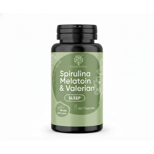 Suplemento Dietético de Espirulina y Melatonina con Flores de Amapola de California, Valeriana y Lavanda, 60 Cápsulas, Marca Privada OEM, Italia - Product Image 1