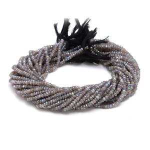 Best-seller 13 pouces argent Labradorite Rondelle perles 4mm-4.5mm bleu feu facettes pierres précieuses brin Bracelet pour la fabrication de bijoux - Product Image 2