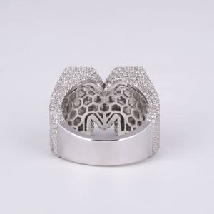 Round and baguette cut lab grown hip hop custom letter <b>ring</b> <b>for</b> <b>men</b> or women - Product Image 2