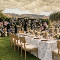 Plan personnalisé pour la décoration de table de mariage en plein air, fleurs artificielles, fournitures de décoration de mariage en gros