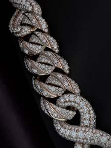 Luxury Rose Gold 925 Silver Moissanite Hiphop <b>Statement</b> <b>Necklace</b> Brilliant Cut Claw Setting Link Chain Unisex Party Jewelry - Product Image 6