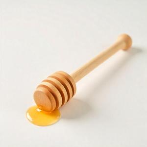 Bâton de louche à miel en bois robuste capacité de 10ml avec tête rainurée sculptée pour une bruine saine dans le petit-déjeuner thé café toast - Product Image 5