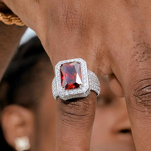 Bague en argent VVS Moissanite sertie de pierres, luxe unisexe, 0,5 carat - Product Image 5