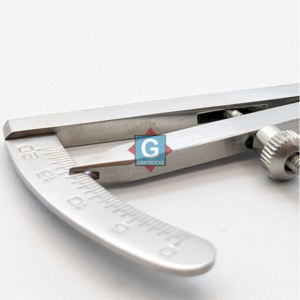 Castroviejo คาลิปเปอร์สเตนเลสสตีลขนาด7ซม. ใช้ในโรงพยาบาลด้วยมือ0-20มม. - Product Image 6