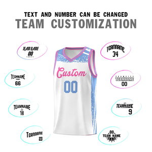 Uniforme de Baloncesto Transpirable para Adultos, Talla Grande, Estampado Blanco y Azul Rey, Conjuntos Deportivos de Verano para Amantes del Juego - Product Image 6