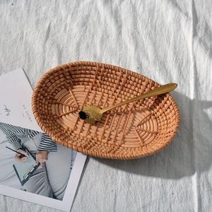 Bakery Organizer Rattan Oval <b>Basket</b> Handicraft Fruits Serving <b>Trays</b> Storage <b>Basket</b> Rustic Decoration for Kitchen and Restaurant - Product Image 6