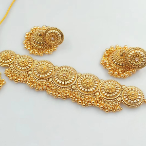 <b>INDIAN</b> TRADITIONAL and FASHIONABLE COPPER JEWELLERY BRIDAL WEDDING JEWELLERY <b>SET</b> for WOMEN EARRINGS and NECKLACE <b>SET</b> - Product Image 1