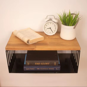 Handmade Smart Solid Wood Modern <b>Floating</b> Nightstand with 2 <b>Drawers</b> Eco-Friendly Design for Bedroom Living Room & Home Office - Product Image 1