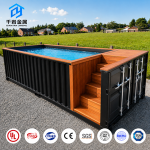 <span class=keywords><strong>Piscine</strong></span> extérieure en acier sur mesure pour conteneur d'expédition, avec <span class=keywords><strong>escalier</strong></span> en bois, pour jardin et complexe hôtelier - Product Image 1