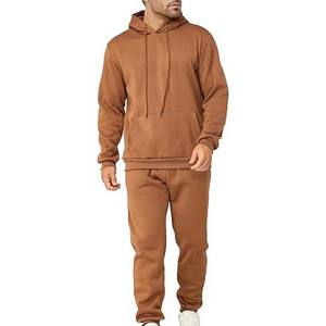 100% coton polaire haute qualité plaine vierge survêtements à capuche et survêtement 2 pièces ensembles pour hommes avec logo personnalisé couleur Design - Product Image 1