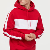 Sweat à capuche en molleton mélangé de coton pour homme, imprimé en relief, motif uni, teinture unie, broderie, impression numérique, bicolore