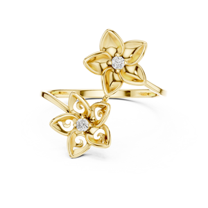 แหวนเริ่มต้น14K เป็นภาษาอังกฤษด้วยสำเนียงเพชร - Product Image 6