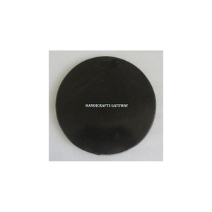 Tabla de cortar redonda de mármol negro liso, hermoso producto hecho a mano, calidad de exportación fina, para decoración de cocina. - Product Image 1
