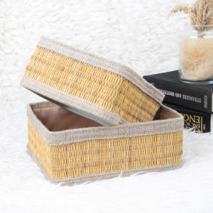 Juego de 3 Cajas de Almacenamiento Decorativas Clásicas Hechas a Mano, Ecológicas, de Paja Natural con Alta Tolerancia de Precisión, Hechas en TN - Product Image 2