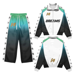 2026 Winter Casual Solid Blank Customized <b>Embroidery</b> Logo Lightweight Workout Clothing Oversized Tracksuit Nylon Windbreaker <b>Set</b> - Product Image 2