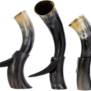 Corne à boire Viking de haute qualité avec support de Style ange poli sculpté artisanat naturel pour la décoration de la maison de mariage prix bas - Product Image 1