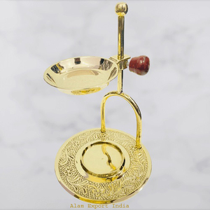 Brûleur d'encens indien fait à la main couleur or en laiton taille et forme personnalisées brûleur d'encens pour les parfums d'intérieur fournisseur en gros - Product Image 3