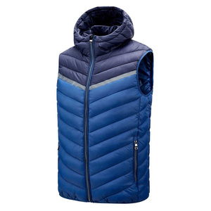 Veste en cuir mince élégante pour hommes coupe-vent léger à fermeture éclair sans manches à col montant pour l'hiver - Product Image 3