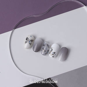 ShineB PARADISE WIND 3D Nail Stickers Corea OEM ODM Transparente Blanco Flor Mariposa Oro Holograma Línea Nail Decals - Product Image 3