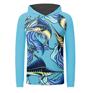 Vente en gros Pull-over Chasse Vêtements de pêche Impression 3D OEM Camo Design 100% Polyester Spandex Vêtements de pêche Vêtements de sport à capuche - Product Image 4