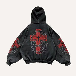 Sweat-shirt à capuche brodé pour homme, coupe classique, tissu polaire doux, multicolores, streetwear, hiver, éco-responsable - Product Image 3