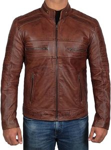 Veste d'hiver moto veste en cuir hommes vente de gros - Product Image 2