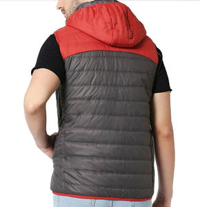 Nouveau Style hommes vêtements d'hiver bulle sans manches veste Logo personnalisé vêtements d'extérieur à capuche fermeture éclair bouffant hommes gilet - Product Image 3
