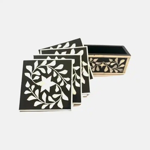 Accesorios de Bar en Stock, Juego de Posavasos Decorativos con Incrustaciones de Hueso para Beber, para el Hogar y Hoteles, Posavasos de Lujo Hechos a Mano - Product Image 4