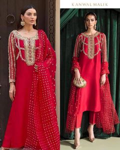 Nouveau concepteur vêtements de fête de mariage de haute qualité lourd Georgette entièrement fil broderie travail haut et Palazzo avec Dupatta - Product Image 1